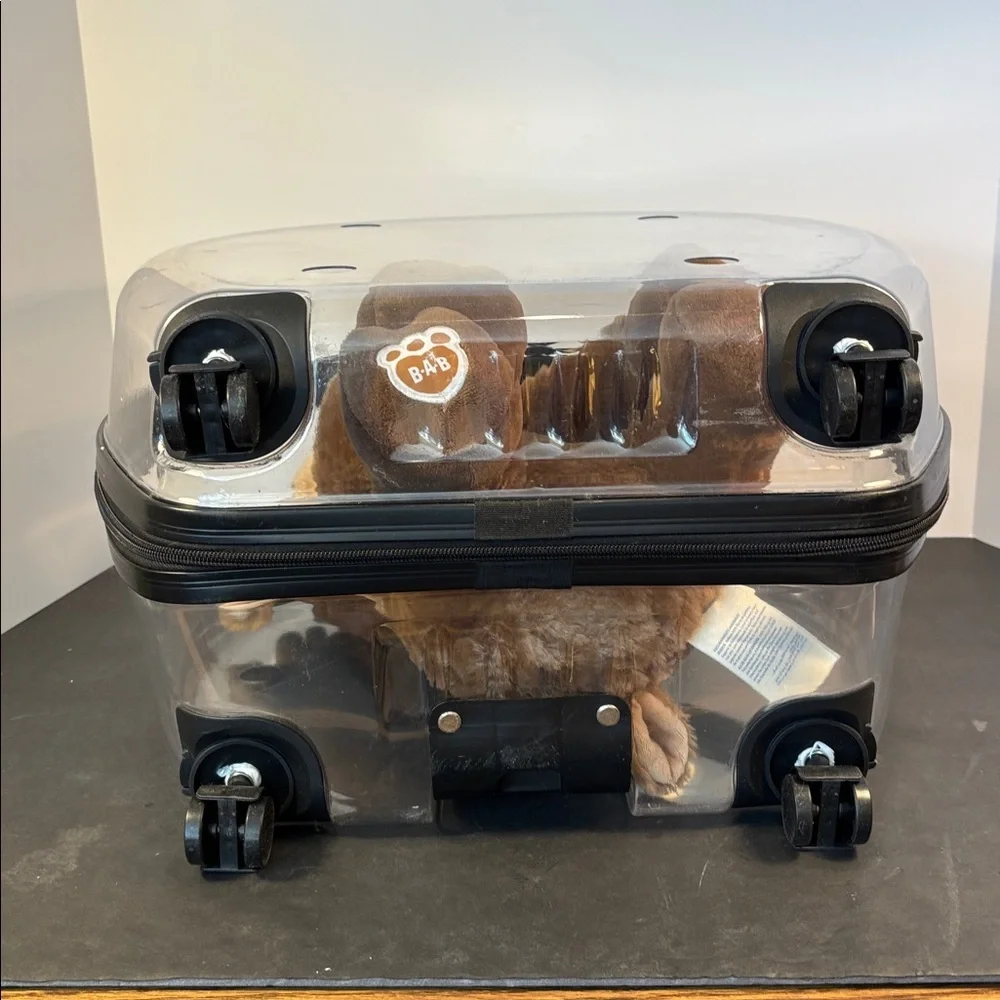 Clear Hard Shell Rolling Pet Carrier 15” Cat Dog Travel Bubble Luggage